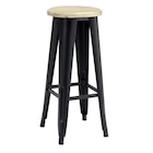 Tabouret métal et bois New York noir et naturel Ø30xH70cm en promo chez Gifi Ajaccio à 29,90 €