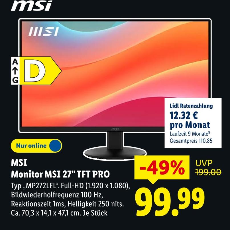 Monitor MSI 27 TFT PRO