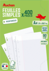 400 PAGES DE FEUILLETS MOBILES AUCHAN - AUCHAN - Auchan Hypermarché 400 PAGES DE FEUILLETS MOBILES AUCHAN - AUCHAN à 3,99 € dans le catalogue Auchan Hypermarché