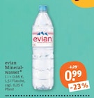Mineralwasser von Evian im aktuellen tegut Prospekt für 0,99 €