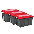 Lot de 3 bacs de rangement Locker 60L avec couvercle noir et rouge - Sundis dans le catalogue Castorama