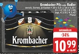 Pils oder Radler Angebote von Krombacher bei EDEKA Hemer für 10,99 €