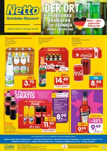 Cola im Netto Marken-Discount Prospekt "DER ORT, AN DEM DU IMMER AUSGEZEICHNETE PREISE FINDEST." mit 2 Seiten (Lahr (Schwarzwald))