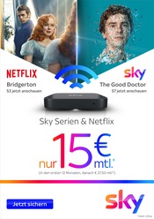 Aktueller Sky Herzberg Prospekt "Sky Serien & Netflix" mit 4 Seiten