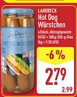 Hot Dog Würstchen von Landbeck für 2,79 € bei ALDI Nord im Angebot Hot Dog Würstchen von Landbeck im aktuellen ALDI Nord Prospekt