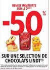 Promo -50% de remise immédiate sur le 2ème sur une selection de chocolats lindt à  dans le catalogue Intermarché à Cazaubon