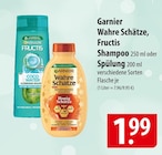 Garnier Wahre Schätze, Fructis Shampoo 250 ml oder Spülung 200 ml Angebote bei famila Nordost Langenhagen für 1,99 €