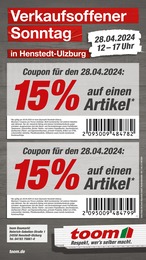 Aktueller toom Baumarkt Prospekt, "Verkaufsoffener Sonntag", mit Angeboten der Woche, gültig von 28.04.2024 bis 28.04.2024