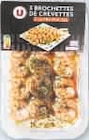 Brochettes de queues de crevettes cuites - U en promo chez U Express Brochettes de queues de crevettes cuites - U dans le catalogue U Express