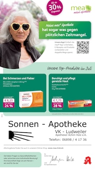Aktueller mea - meine apotheke Prospekt "Unsere Juli-Angebote" Seite 1 von 4 Seiten für Völklingen