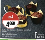 Muffins chocolat fourrés chocolat ou fourrés fruits rouges dans le catalogue Casino Supermarchés