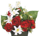 Jardinière pivoines, lys, boutons de rose et lupins en promo chez Maxi Bazar Neuilly-sur-Seine à 34,99 €