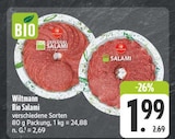 Bio Geflügel Salami Angebote von Wiltmann bei E center Würzburg für 1,99 €