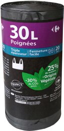20 Sacs poubelle 30L - Carrefour à Versailles 20 Sacs poubelle 30L en promo chez Carrefour Versailles à 4,50 €