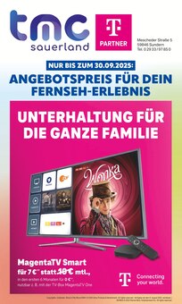 TMC Sauerland GmbH Prospekt ANGEBOTSPREIS FÜR DEIN FERNSEH-ERLEBNIS mit 12 Seiten