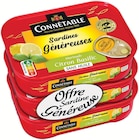 Sardines Généreuses - CONNETABLE en promo chez Supermarchés Match Dunkerque à 2,49 €
