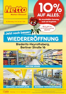 Netto Marken-Discount Prospekt "Wiedereröffnung - 10% AUF ALLES." mit  Seiten (Biederitz)