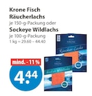 Räucherlachs oder Sockeye Wildlachs von Krone Fisch im aktuellen V-Markt Prospekt für 4,44 €
