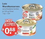 Bierwurst im V-Markt Prospekt Bierwurst von Lutz im aktuellen V-Markt Prospekt für 0,88 €