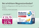 Magnesium 400 mg Ultra Direct Orange Pellets im Angebot bei mea - meine apotheke in Mainz Magnesium 400 mg Ultra Direct Orange Pellets Angebote von Biolectra bei mea - meine apotheke Mainz für 19,79 €