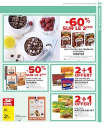 Prix et réduction Barres de céréales dans le prospectus Carrefour en cours Offre Barres de céréales dans le catalogue Carrefour du moment à la page 17