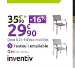 Mr. Bricolage Saint-Pantaléon - Promo Fauteuil empilable Oze Promo Fauteuil empilable Oze à 29,90 € dans le catalogue Mr. Bricolage à Saint-Pantaléon