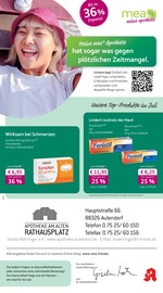 mea - meine apotheke Apotheken Prospekt der aktuellen Woche mit 4 Seiten, gültig von 01.07.2026 bis 31.07.2026, in Aulendorf und Umgebung Aktueller mea - meine apotheke Apotheken Prospekt in Aulendorf und Umgebung, "Unsere Juli-Angebote" mit 4 Seiten, 01.07.2026 - 31.07.2026