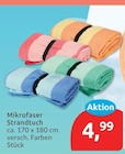Mikrofaser Strandtuch für 4,99 € bei budni im Angebot Mikrofaser Strandtuch im aktuellen budni Prospekt