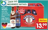 Weißbier Hell oder Alkoholfrei im Angebot bei Netto Marken-Discount in Aalen Weißbier Hell oder Alkoholfrei Angebote von Erdinger bei Netto Marken-Discount Aalen für 13,99 €