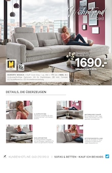 Ecksofa im aktuellen Kabs Prospekt (Hamburg) Ecksofa im Kabs Prospekt "BLACK WEEKS" mit 38 Seiten (Hamburg)