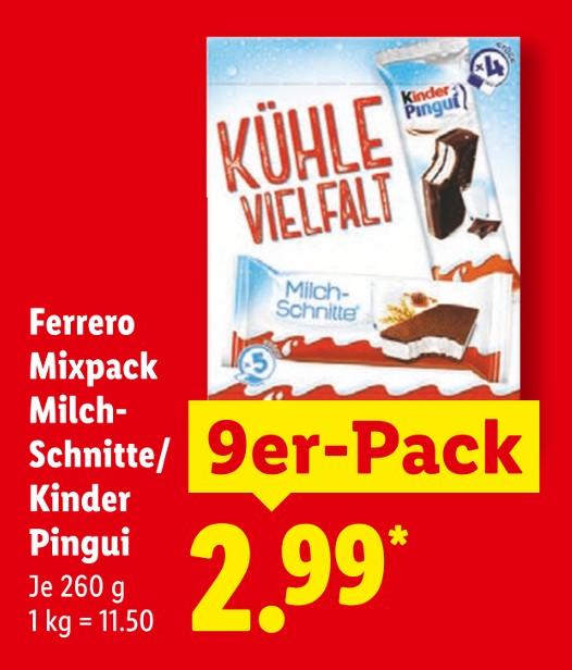 Mixpack Milch-Schnitte/Kinder Pingui