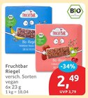 Bio-Riegel Heidelbeere-Banane von Fruchtbar für 2,49 € bei budni im Angebot Bio-Riegel Heidelbeere-Banane von Fruchtbar im aktuellen budni Prospekt
