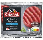 4 steaks hachés pur bœuf 5% M.G. - CHARAL en promo chez Carrefour Market 4 steaks hachés pur bœuf 5% M.G. - CHARAL dans le catalogue Carrefour Market