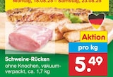 Schweine-Rücken bei Netto Marken-Discount im Eberdingen Prospekt für 5,49 €