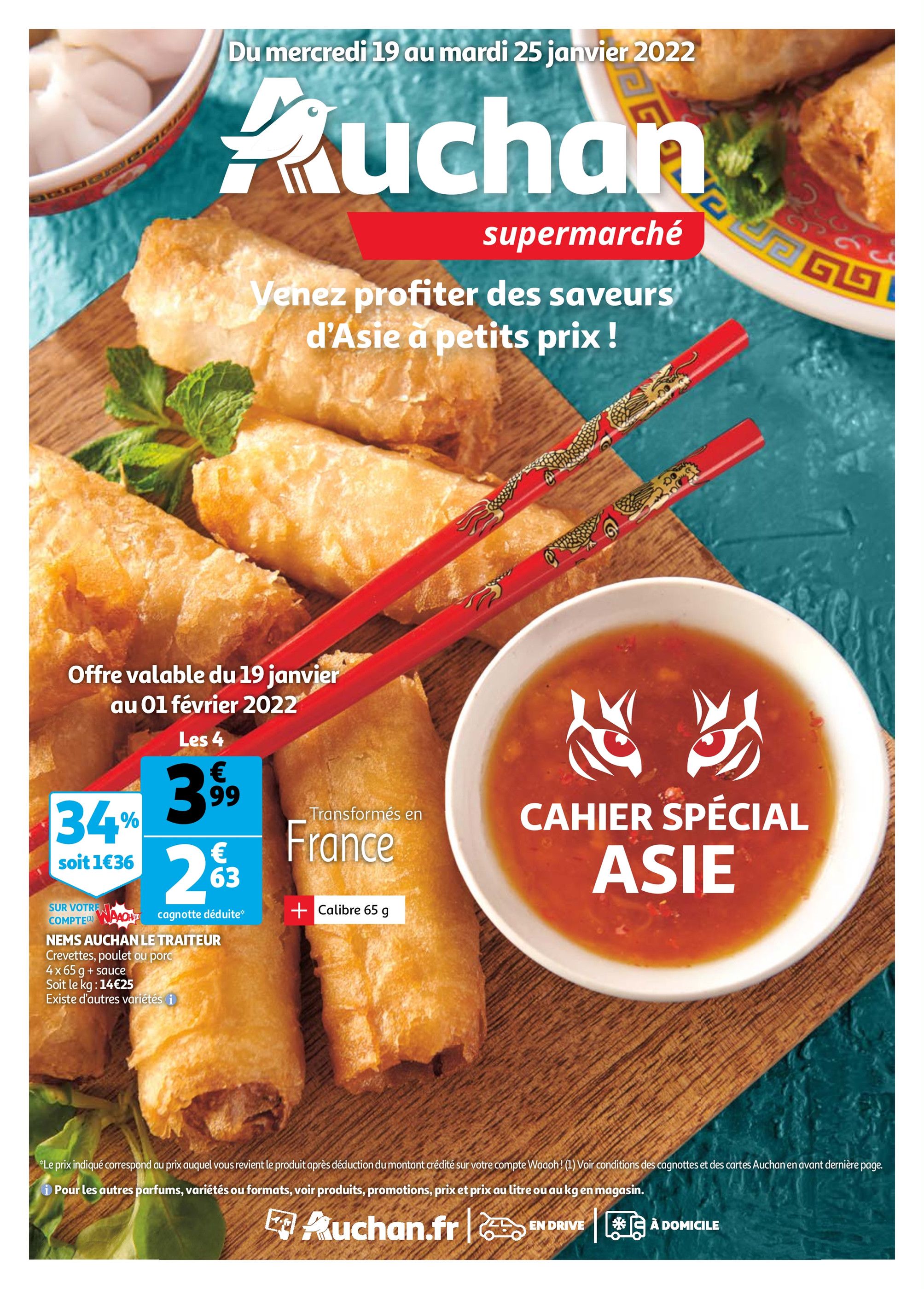 Catalogue Auchan à Colombes, avec 20 pages Prospectus Auchan à Colombes, "Venez profiter des saveurs d'Asie à petit prix !", 20 pages, 19/01/2022 - 25/01/2022