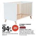 Lit panneau scandinave 60x120cm - WEBABY - E.Leclerc à Villeneuve-d'Ascq Lit panneau scandinave 60x120cm - WEBABY en promo chez E.Leclerc Villeneuve-d'Ascq à 94,90 €