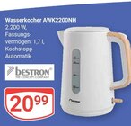 Wasserkocher AWK2200NH Angebote von Bestron bei GLOBUS Kaarst für 20,99 €
