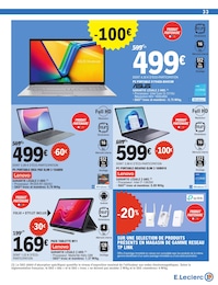 Offre Lenovo dans le catalogue E.Leclerc du moment à la page 33