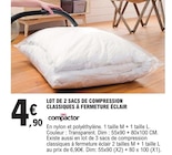 Lot de 2 sacs de compression classiques à fermeture éclair - compactor en promo chez E.Leclerc Reims à 4,90 €