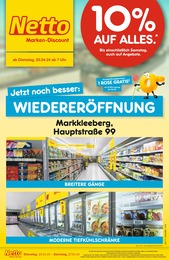 Netto Marken-Discount Prospekt für Leipzig: "Wiedereröffnung - 10% auf alles", 6 Seiten, 23.04.2024 - 27.04.2024