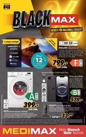 iPhone im MEDIMAX Prospekt in Kamp-Lintfort Aktueller MEDIMAX Prospekt mit iPhone, "BLACK MAX", Seite 1