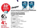 Lot de 2 piles ultimate lithium - ENERGIZER - Hyper U à Mulhouse Lot de 2 piles ultimate lithium - ENERGIZER en promo chez Hyper U Mulhouse à 4,75 €
