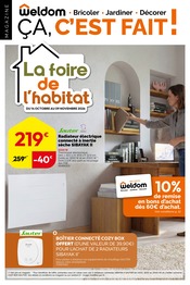 Promos Electroménager Maison dans le catalogue "La foire de l'habitat" de Weldom à la page 1 Promos Electroménager Maison dans le catalogue "La foire de l'habitat" de Weldom à la page 1