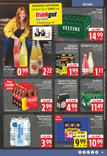 Coca Cola im EDEKA Prospekt "Aktuelle Angebote" mit 26 Seiten (Soest)