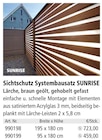 Aktuelles Sichtschutz Systembausatz SUNRISE Angebot bei Holz Possling in Potsdam ab 723,00 €