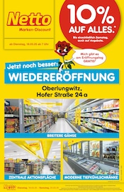 Aktueller Netto Marken-Discount Discounter Prospekt in Oberlungwitz und Umgebung, "Wiedereröffnung - 10% AUF ALLES." mit 6 Seiten, 18.03.2025 - 22.03.2025