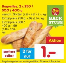 Brot von BACK STUBE im aktuellen Netto Marken-Discount Prospekt Baguettes von BACK STUBE für 1,00 € bei Netto Marken-Discount im Angebot