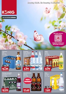 Wasser im Getränke König Prospekt "DIE GETRÄNKEKÖNNER" mit 4 Seiten (Augsburg)