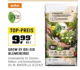 Bio Blumenerde Angebote von Grow by Obi bei OBI Ludwigshafen für 9,99 €