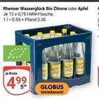 Rhenser Wasserglück Bio Zitrone im Angebot bei GLOBUS in Pirmasens Rhenser Wasserglück Bio Zitrone Angebote bei GLOBUS Pirmasens für 4,99 €